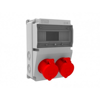 Drm sarj Üclü Priz Kombinasyon Kutusu 2 Adet 5x32A ve 1 Adet 16A Priz , Sigortaları ve Kaçak Akım Rölesi içerisinde